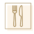 pictogramme fourchette et couteau du restaurant bâoli sur fond beige